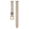 Horlogeband 12 mm (0,47″) breed, leer, zilverkleurig, roségoudkleurige afwerking Horlogeband 12 mm (0,47″) breed, leer, zilverkleurig, roségoudkleurige afwerking