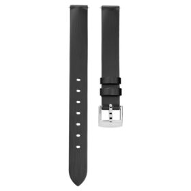 Horlogeband 12 mm (0,47″) breed, leer, zwart, roestvrij staal Horlogeband 12 mm (0,47″) breed, leer, zwart, roestvrij staal