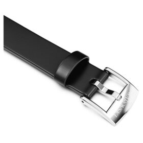 Horlogeband 12 mm (0,47″) breed, leer, zwart, roestvrij staal Horlogeband 12 mm (0,47″) breed, leer, zwart, roestvrij staal