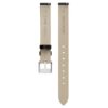 Horlogeband 12 mm (0,47″) breed, leer, zwart, roestvrij staal