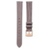 Horlogeband 13 mm (0,51″) breed, leer, grijs, roségoudkleurige afwerking Horlogeband 13 mm (0,51″) breed, leer, grijs, roségoudkleurige afwerking