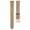 Horlogeband 13 mm (0,51″) breed, leer, grijs, roségoudkleurige afwerking Horlogeband 13 mm (0,51″) breed, leer, grijs, roségoudkleurige afwerking