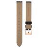 Horlogeband 13 mm (0,51″) breed, leer, zwart, roségoudkleurige afwerking