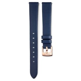 Horlogeband 14 mm (0,55″) breed, leer, blauw, roségoudkleurige afwerking Horlogeband 14 mm (0,55″) breed, leer, blauw, roségoudkleurige afwerking