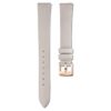 Horlogeband 14 mm (0,55″) breed, leer, grijs, roségoudkleurige afwerking Horlogeband 14 mm (0,55″) breed, leer, grijs, roségoudkleurige afwerking