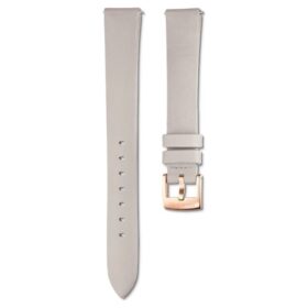 Horlogeband 14 mm (0,55″) breed, leer, grijs, roségoudkleurige afwerking Horlogeband 14 mm (0,55″) breed, leer, grijs, roségoudkleurige afwerking