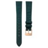 Horlogeband 14 mm (0,55″) breed, leer, groen, roségoudkleurige afwerking Horlogeband 14 mm (0,55″) breed, leer, groen, roségoudkleurige afwerking