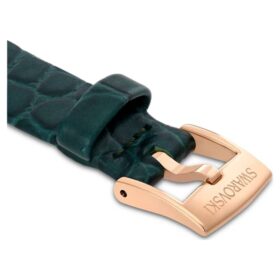 Horlogeband 14 mm (0,55″) breed, leer, groen, roségoudkleurige afwerking Horlogeband 14 mm (0,55″) breed, leer, groen, roségoudkleurige afwerking