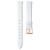 Horlogeband 14 mm (0,55″) breed, leer, wit, roségoudkleurige afwerking Horlogeband 14 mm (0,55″) breed, leer, wit, roségoudkleurige afwerking