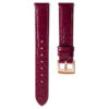 Horlogeband 15 mm (0,59″) breed, leer met stiksels, rood, roségoudkleurige afwerking Horlogeband 15 mm (0,59″) breed, leer met stiksels, rood, roségoudkleurige afwerking