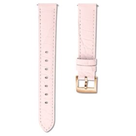 Horlogeband 15 mm (0,59″) breed, leer met stiksels, roze, roségoudkleurige afwerking Horlogeband 15 mm (0,59″) breed, leer met stiksels, roze, roségoudkleurige afwerking