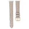 Horlogeband 16 mm (0,63″) breed, leer met stiksels, beige, roségoudkleurige afwerking