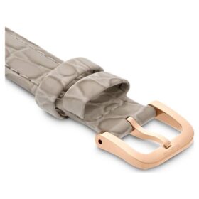 Horlogeband 16 mm (0,63″) breed, leer met stiksels, beige, roségoudkleurige afwerking Horlogeband 16 mm (0,63″) breed, leer met stiksels, beige, roségoudkleurige afwerking
