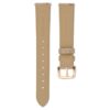 Horlogeband 16 mm (0,63″) breed, leer met stiksels, beige, roségoudkleurige afwerking