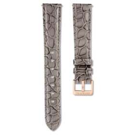 Horlogeband 16 mm (0,63″) breed, leer met stiksels, grijs Horlogeband 16 mm (0,63″) breed, leer met stiksels, grijs