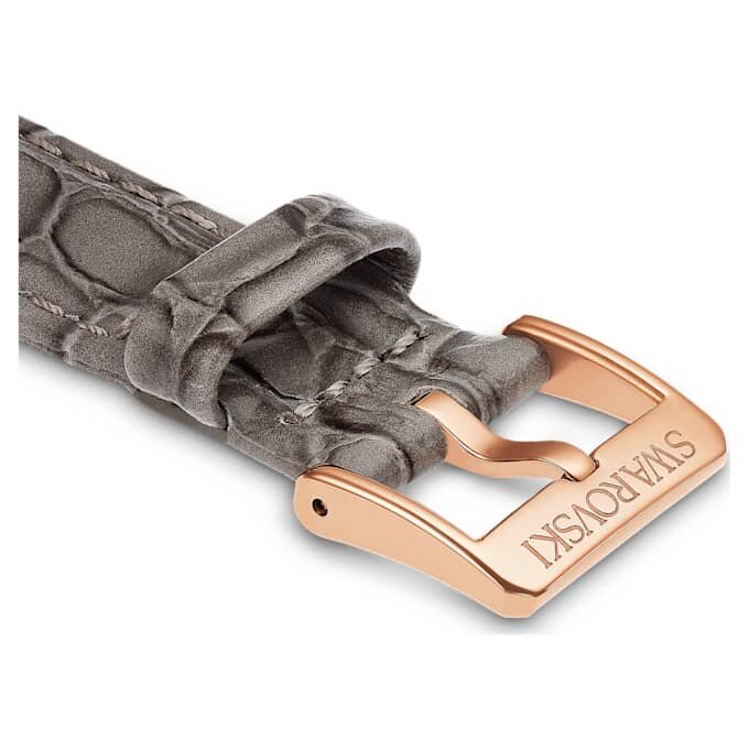 Horlogeband 16 mm (0,63″) breed, leer met stiksels, grijs Horlogeband 16 mm (0,63″) breed, leer met stiksels, grijs