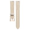 Horlogeband 16 mm (0,63″) breed, leer met stiksels, grijs, roségoudkleurige afwerking
