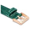 Horlogeband 16 mm (0,63″) breed, leer met stiksels, groen Horlogeband 16 mm (0,63″) breed, leer met stiksels, groen