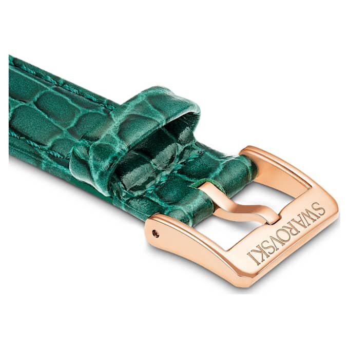 Horlogeband 16 mm (0,63″) breed, leer met stiksels, groen Horlogeband 16 mm (0,63″) breed, leer met stiksels, groen
