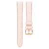 Horlogeband 16 mm (0,63″) breed, leer met stiksels, roze, roségoudkleurige afwerking
