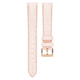 Horlogeband 16 mm (0,63″) breed, leer met stiksels, roze, roségoudkleurige afwerking Horlogeband 16 mm (0,63″) breed, leer met stiksels, roze, roségoudkleurige afwerking