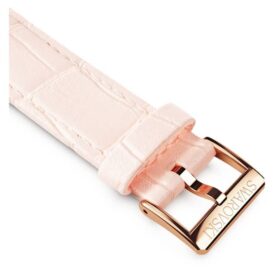 Horlogeband 16 mm (0,63″) breed, leer met stiksels, roze, roségoudkleurige afwerking Horlogeband 16 mm (0,63″) breed, leer met stiksels, roze, roségoudkleurige afwerking