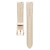 Horlogeband 16 mm (0,63″) breed, leer met stiksels, roze, roségoudkleurige afwerking
