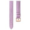 Horlogeband 17 mm (0,67″) breed, leer met stiksels, paars, roségoudkleurige afwerking