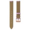 Horlogeband 17 mm (0,67″) breed, leer met stiksels, paars, roségoudkleurige afwerking