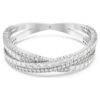 Hyperbola-armband met gemengde slijpvormen, Infinity, wit, gerhodineerd Hyperbola-armband met gemengde slijpvormen, Infinity, wit, gerhodineerd