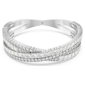 Hyperbola-armband met gemengde slijpvormen, Infinity, wit, gerhodineerd Hyperbola-armband met gemengde slijpvormen, Infinity, wit, gerhodineerd