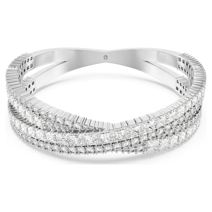 Hyperbola-armband met gemengde slijpvormen, Infinity, wit, gerhodineerd Hyperbola-armband met gemengde slijpvormen, Infinity, wit, gerhodineerd