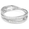 Hyperbola-armband met gemengde slijpvormen, Infinity, wit, gerhodineerd Hyperbola-armband met gemengde slijpvormen, Infinity, wit, gerhodineerd