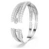 Hyperbola-armband met gemengde slijpvormen, Infinity, wit, gerhodineerd Hyperbola-armband met gemengde slijpvormen, Infinity, wit, gerhodineerd