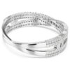 Hyperbola-armband met gemengde slijpvormen, Infinity, wit, gerhodineerd Hyperbola-armband met gemengde slijpvormen, Infinity, wit, gerhodineerd