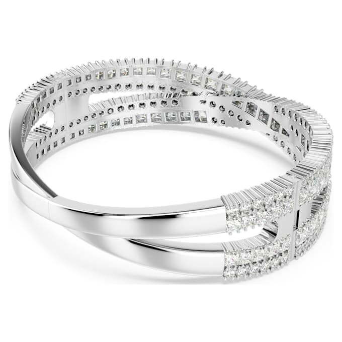 Hyperbola-armband met gemengde slijpvormen, Infinity, wit, gerhodineerd Hyperbola-armband met gemengde slijpvormen, Infinity, wit, gerhodineerd