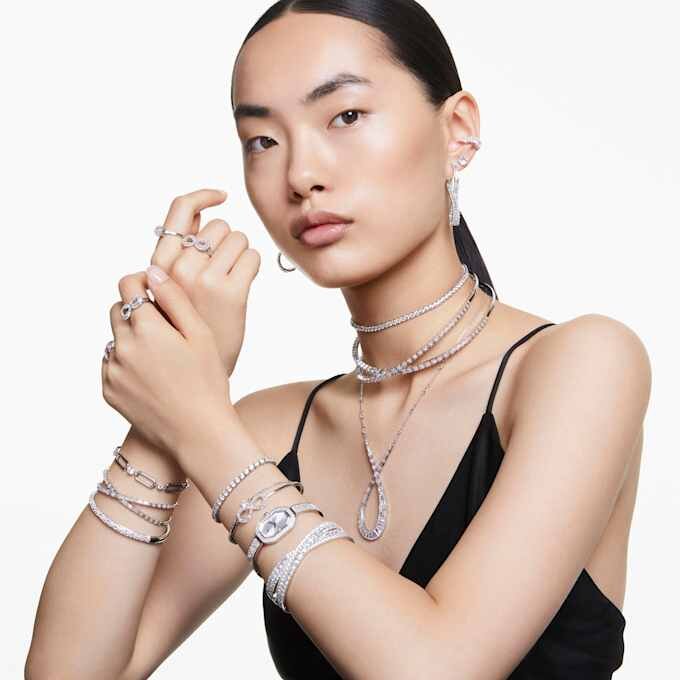 Sublima-armband Snow Pavé, wit, gerhodineerd Sublima-armband Snow Pavé, wit, gerhodineerd