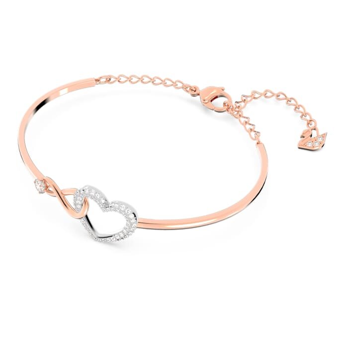 Hyperbola-armband met Infinity-teken en hart, wit, gemengde metaalafwerking Hyperbola-armband met Infinity-teken en hart, wit, gemengde metaalafwerking