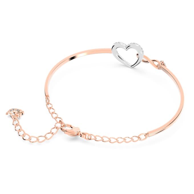 Hyperbola-armband met Infinity-teken en hart, wit, gemengde metaalafwerking Hyperbola-armband met Infinity-teken en hart, wit, gemengde metaalafwerking