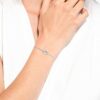 Hyperbola-armband met Infinity-teken en hart, wit, gerhodineerd Hyperbola-armband met Infinity-teken en hart, wit, gerhodineerd