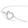 Hyperbola-armband met Infinity-teken en hart, wit, gerhodineerd Hyperbola-armband met Infinity-teken en hart, wit, gerhodineerd