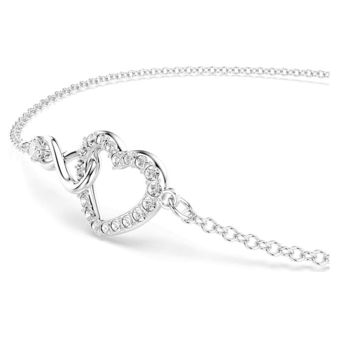 Hyperbola-armband met Infinity-teken en hart, wit, gerhodineerd Hyperbola-armband met Infinity-teken en hart, wit, gerhodineerd