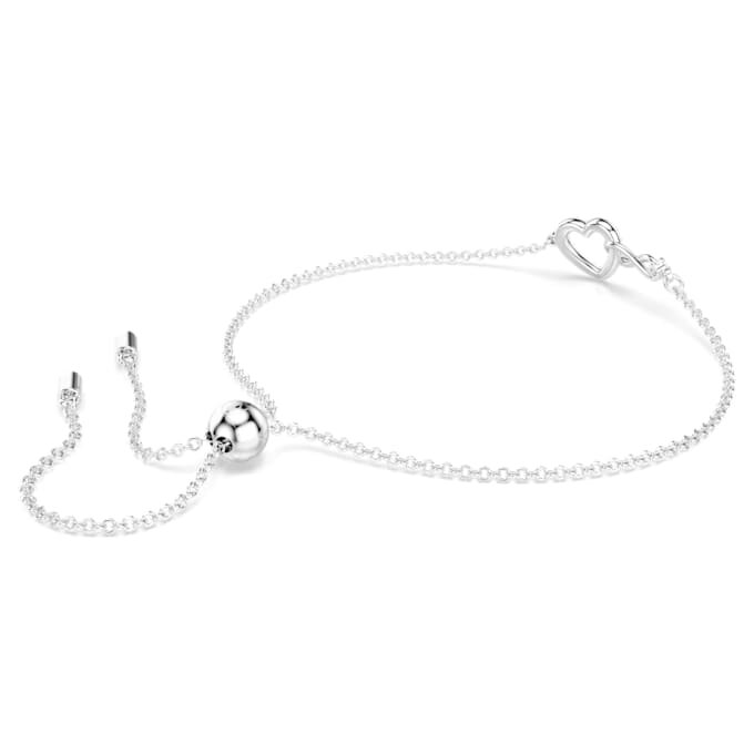 Hyperbola-armband met Infinity-teken en hart, wit, gerhodineerd Hyperbola-armband met Infinity-teken en hart, wit, gerhodineerd