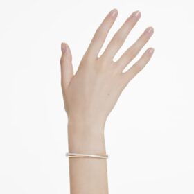 Hyperbola-armband met ronde slijpvorm, wit, gemengde metaalafwerking Hyperbola-armband met ronde slijpvorm, wit, gemengde metaalafwerking