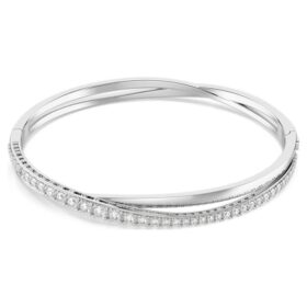 Hyperbola-armband met ronde slijpvorm, wit, gerhodineerd Hyperbola-armband met ronde slijpvorm, wit, gerhodineerd
