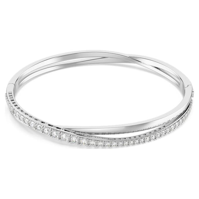 Hyperbola-armband met ronde slijpvorm, wit, gerhodineerd Hyperbola-armband met ronde slijpvorm, wit, gerhodineerd