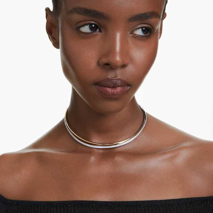 Hyperbola-choker met ronde slijpvorm, wit, gemengde metaalafwerking Hyperbola-choker met ronde slijpvorm, wit, gemengde metaalafwerking