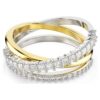 Hyperbola-ring met gemengde slijpvormen, wit, afwerking in gemengd metaal Hyperbola-ring met gemengde slijpvormen, wit, afwerking in gemengd metaal