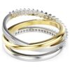 Hyperbola-ring met gemengde slijpvormen, wit, afwerking in gemengd metaal Hyperbola-ring met gemengde slijpvormen, wit, afwerking in gemengd metaal