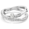 Hyperbola-ring met gemengde slijpvormen, wit, gerhodineerd Hyperbola-ring met gemengde slijpvormen, wit, gerhodineerd